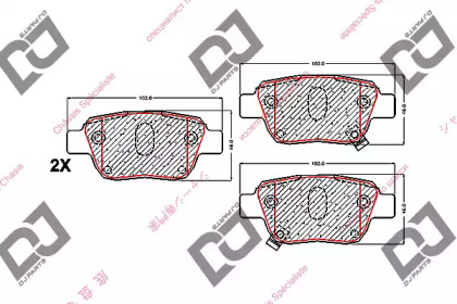 Комплект тормозных колодок DJ PARTS BP1608